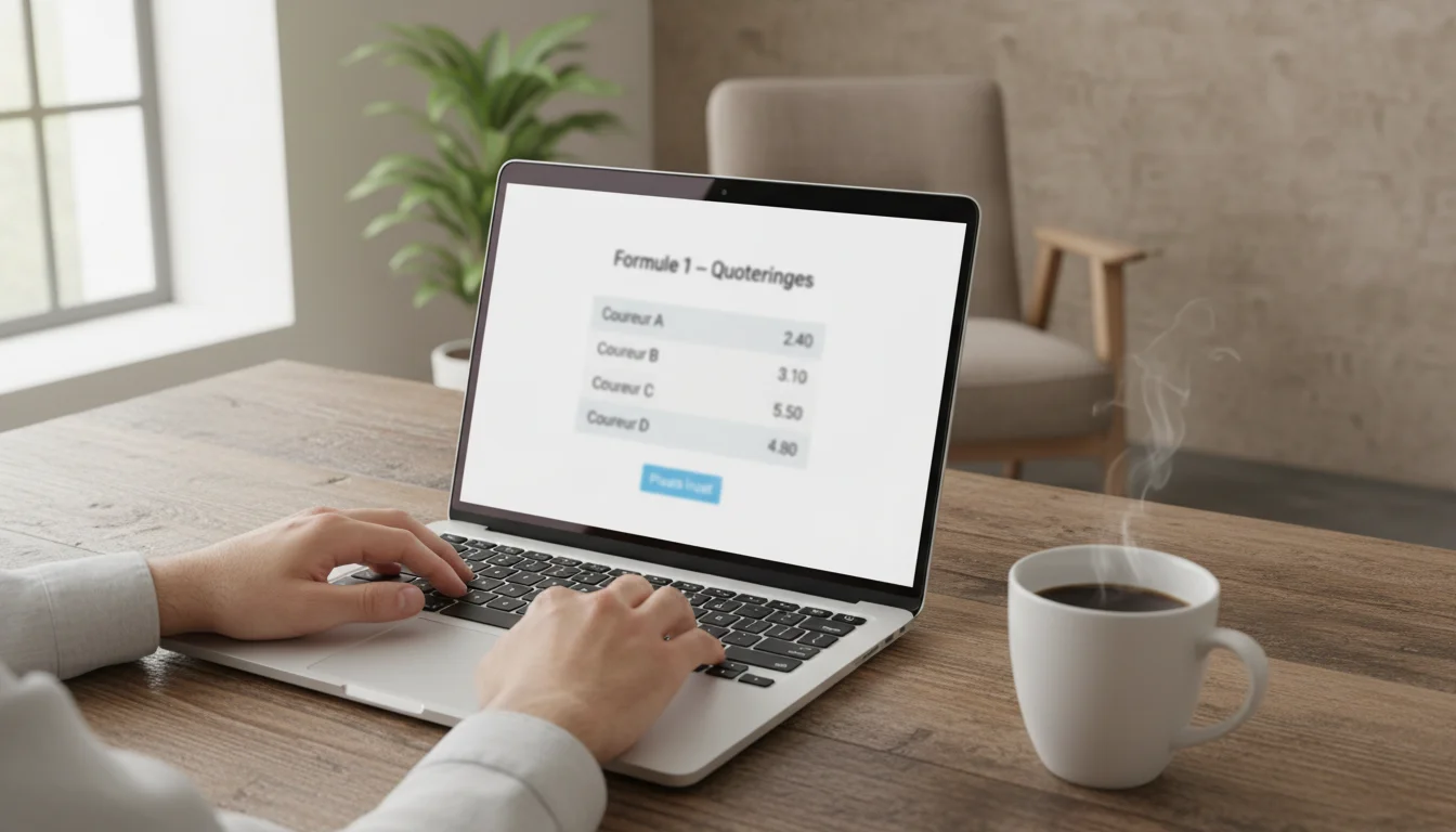 F1 weddenschappen odds op bookmaker scherm