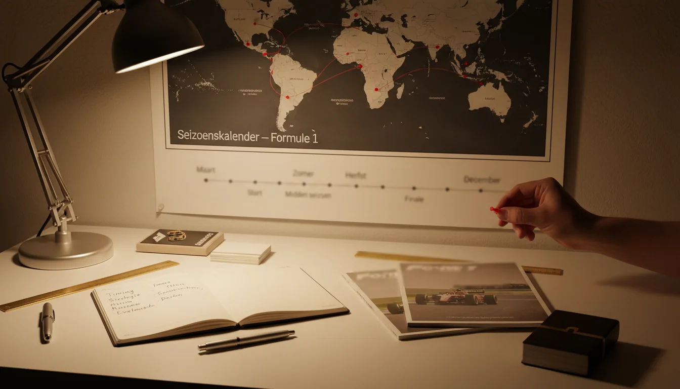 F1 seizoenskalender met odds-ontwikkeling grafiek