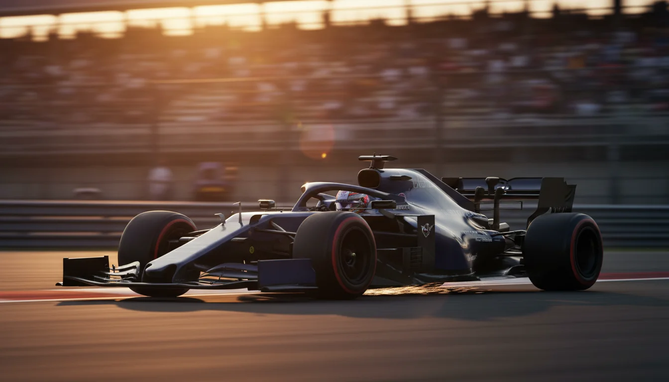 Formule 1 auto in actie tijdens Grand Prix race