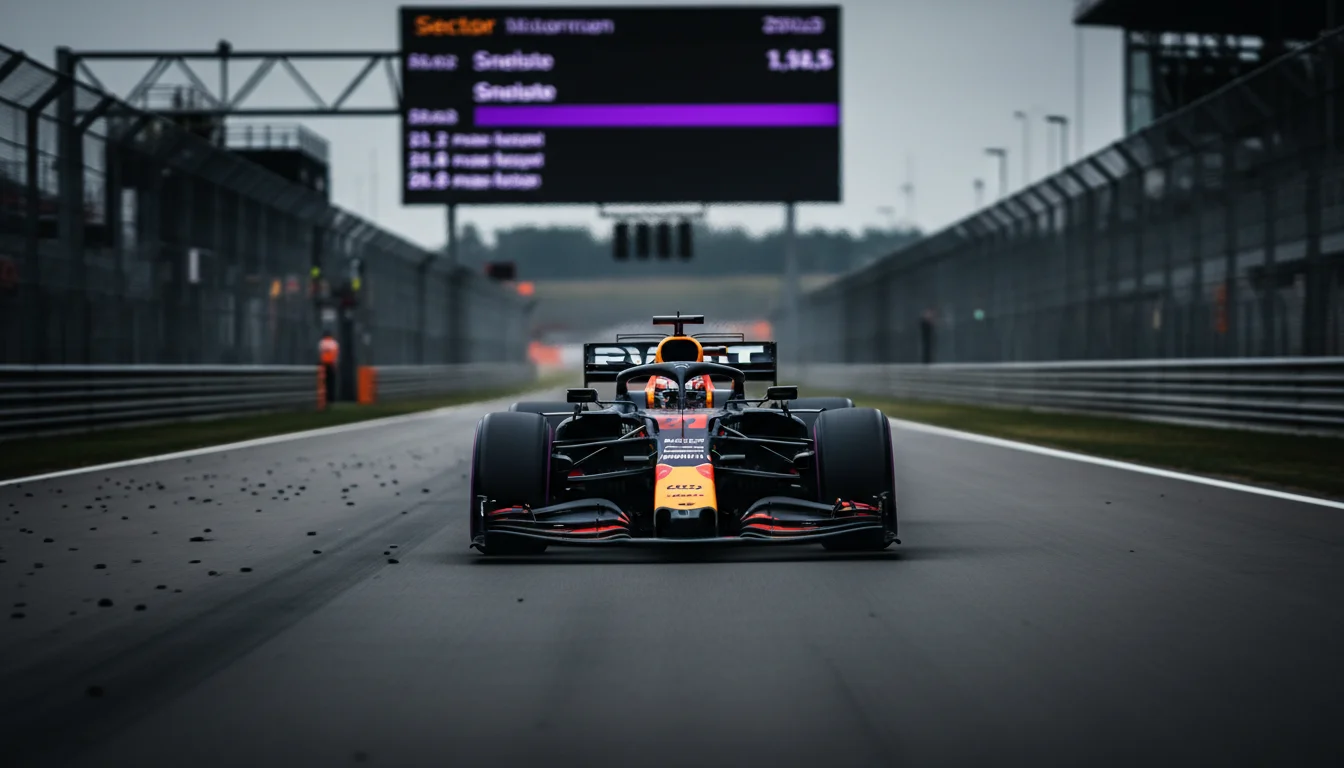 F1 auto op volle snelheid tijdens een snelle ronde